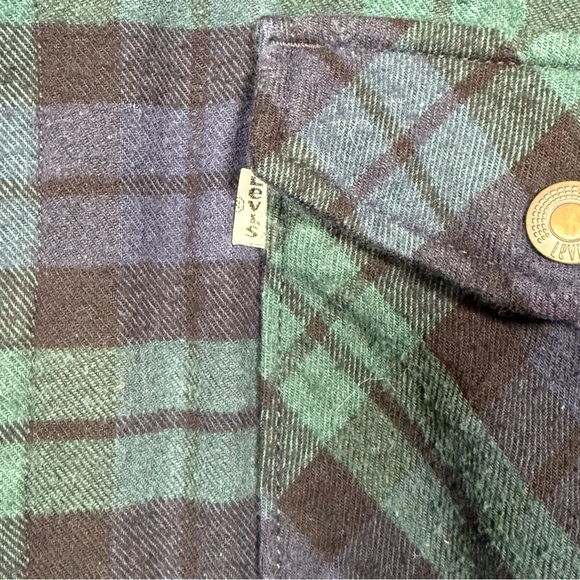 Levi's Dark Blue Quilted Shirt Jacket, Reversible to Plaid, Great Condition! - Picture 10 of 12
